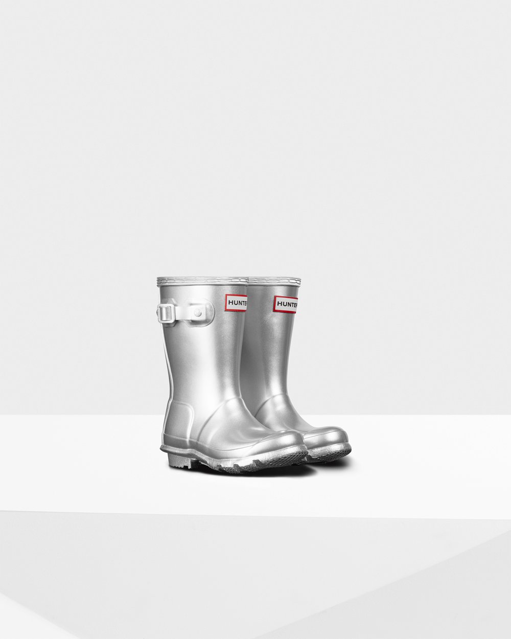 Kids Hunter Original Little Metallic | Rain Boots Silver | NZ-13786-QBJZ